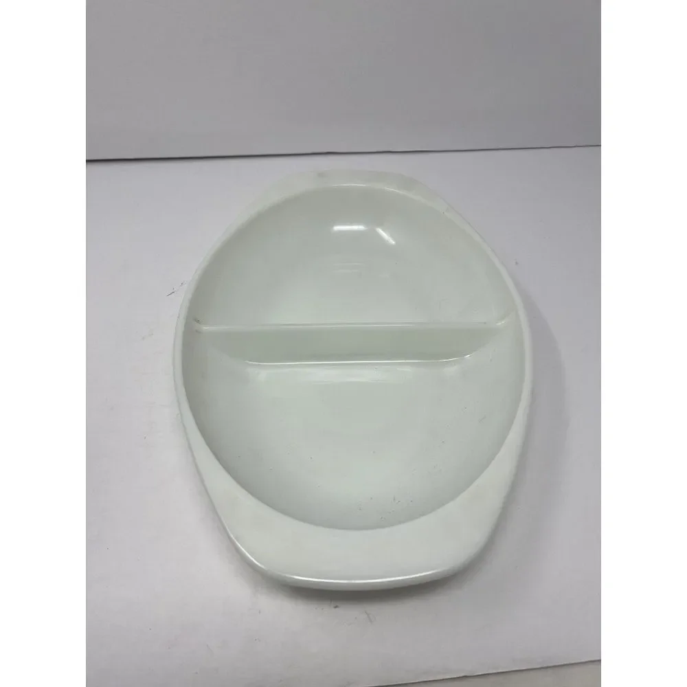 Vintage PYREX White #1063 Divided Glass Baking & Serving Dish‎ 1 1/2 Quarts